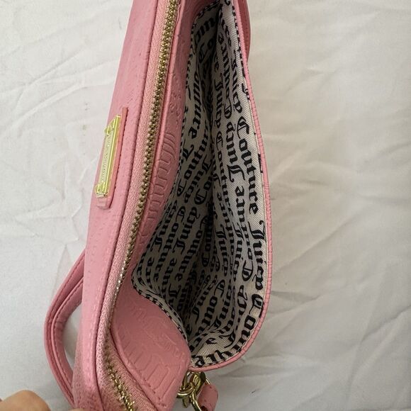 Juicy Couture Pink Icing Embossedlogo Double Gusset Crossbody NWOT 8x10 - Picture 5 of 10